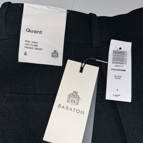 Babaton Black Flare Dress Pant - Size 6 Short - Picture 3 of 3